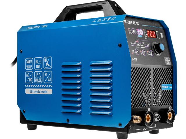 инверторный аппарат аргонодуговой сварки solaris tig-225p ac/dc (ac/dc tig, cold tig, pulse, hf, lift, mma, 200 a, 160 в-240 в) sl5718-8 от BTSprom.by