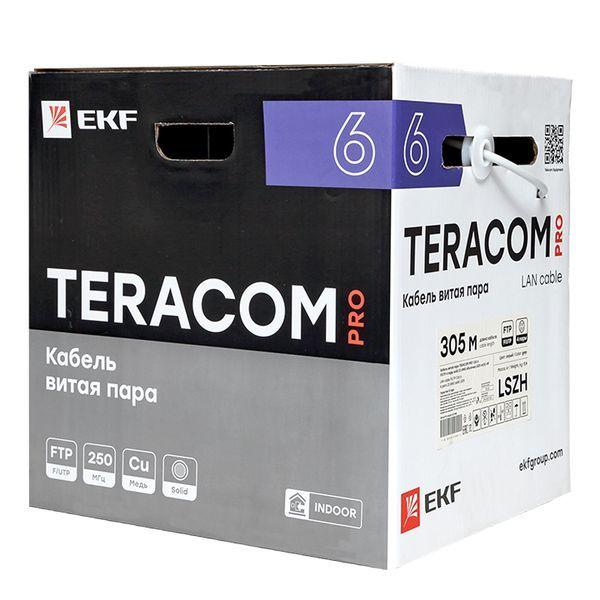  Кабель витая пара F/UTP кат.6 4 пары solid 23AWG оболочка LSZH нг(А)-HF TERACOM PRO сер. (уп.305м) EKF TRP-6FTP-04LSH-GY-IN3 фото в каталоге от BTSprom.by