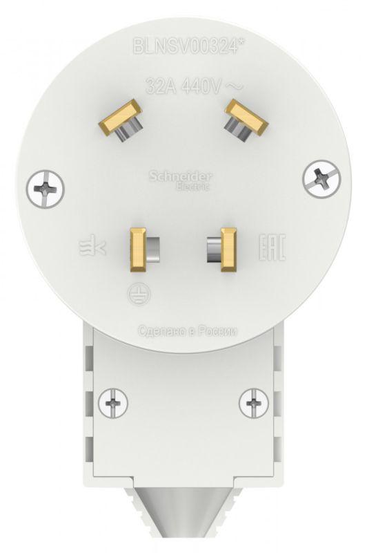  Вилка силовая СП Blanca 3P+E 32А 400В бел. SE BLNSV003241 фото в каталоге от BTSprom.by