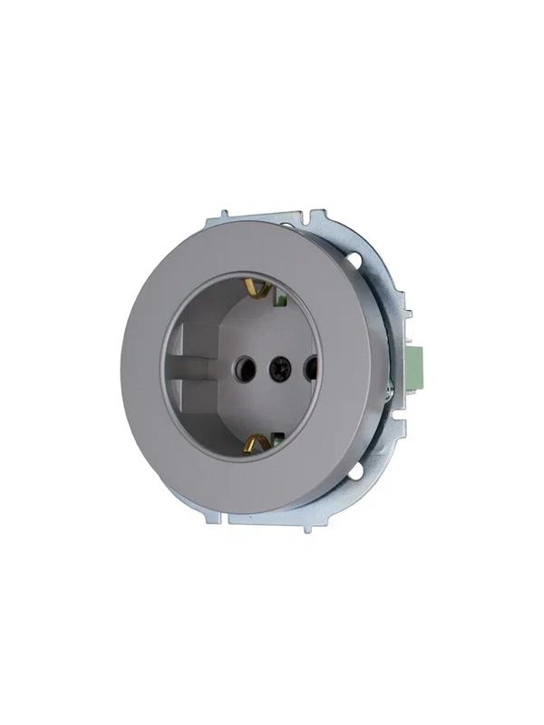  Розетка 1-м OSEN IP20 16А с заземл. ПБТ механизм сер. матов. LEZARD 743-7488-122B фото в каталоге от BTSprom.by