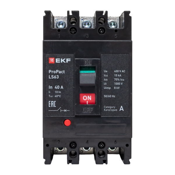  Выключатель автоматический 3п 40А 15кА LS63 ProPact EKF mccb-63-15-3-40-ls фото в каталоге от BTSprom.by
