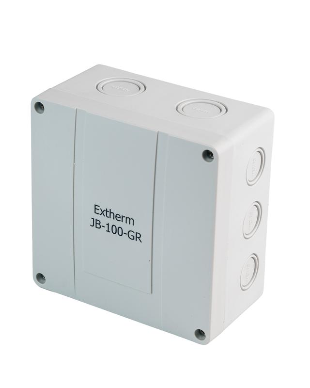 коробка распределительная 140х140х76мм ip66 в комплекте с клеммным рядом 10х10кв.мм 76а сер. extherm jb-100-gr от BTSprom.by