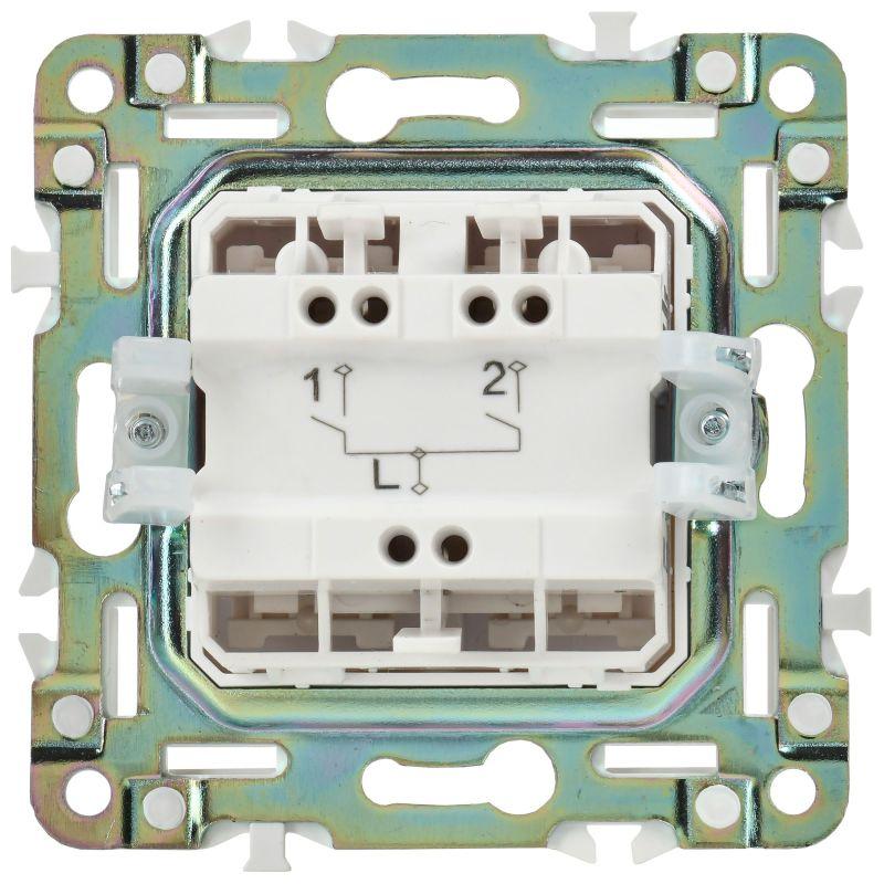  Выключатель 2-кл. SKANDY 10А SK-V04W арктич. бел. IEK SK-V20-0-10-K01 фото в каталоге от BTSprom.by
