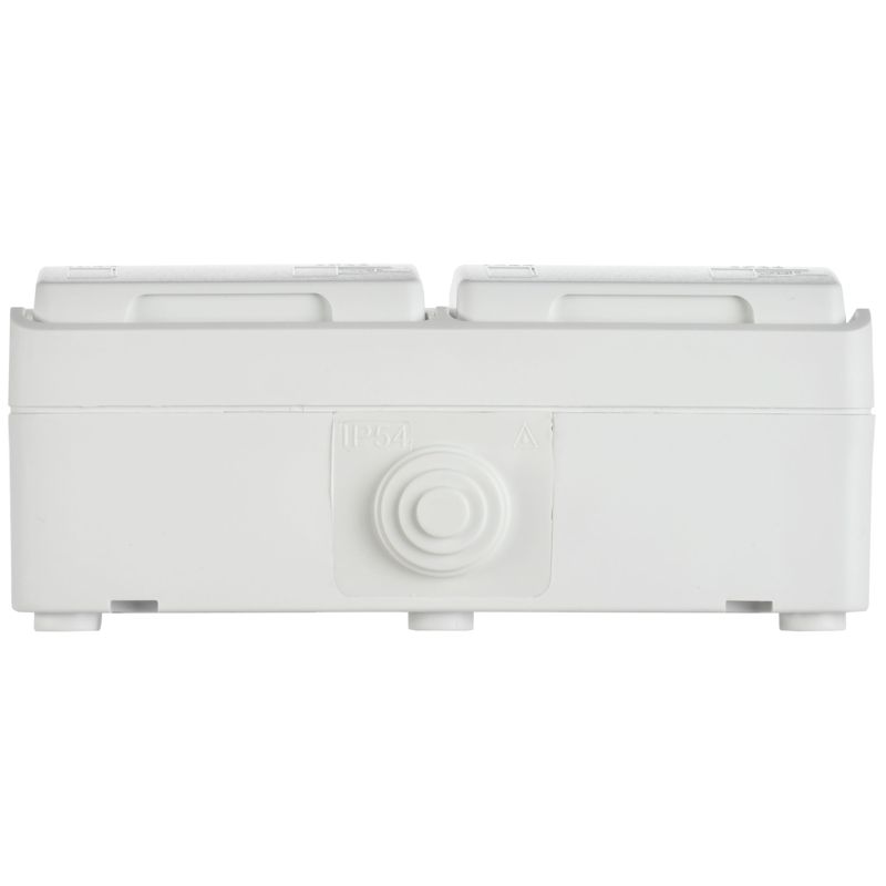  Розетка 2-м ОП Форс РСб22-3-ФБ 16А IP54 с заземл. защ. шторки бел. IEK ERS22-K01-16-54-DC фото в каталоге от BTSprom.by