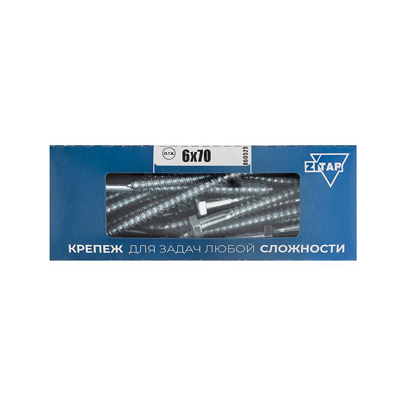 болт сантехнический 6х70 din 571 оцинк. (уп.40шт) tech-krep/zitar 126549 от BTSprom.by