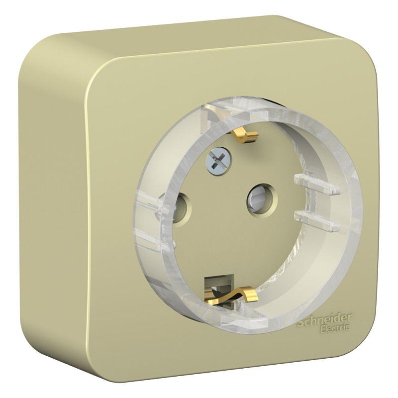 розетка 1-м оп blanca 16а ip20 250в с заземл. защ. шторки с изолир. пластиной (компакт) беж. se blnra111117 от BTSprom.by