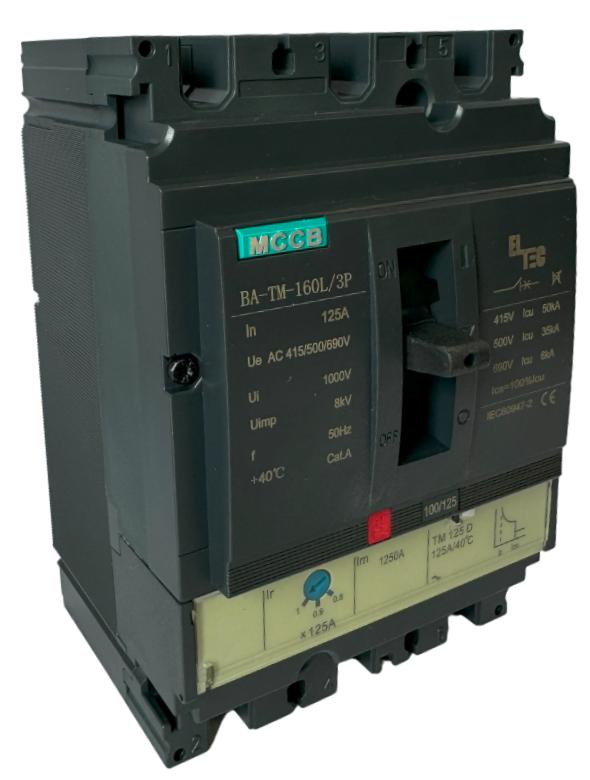 выключатель автоматический mccb ba-tm-160l/3p 125а (термомагнитый тм icu:50ka) eltec 1200125 от BTSprom.by