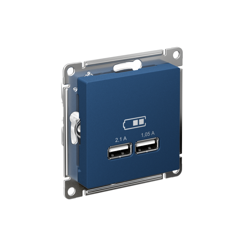 розетка usb atlasdesign тип a+a 5в/2.1а 2х5в/1.05а механизм аквамарин se atn001133 от BTSprom.by