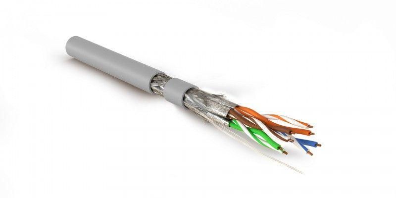 кабель витая пара экранир. s/ftp кат.7a 4 пары 23 awg 1000мгц ож solid lszh (нг(а)-hf) sftp4-c7a-s23-in-lszh-gy-500 сер. (500м) hyperline 435485 от BTSprom.by