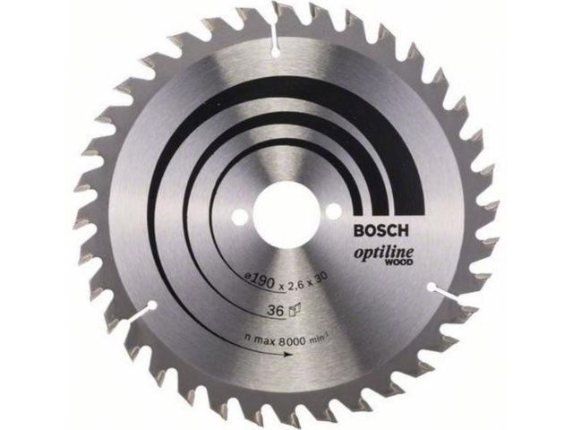 диск пильный 190х30 мм 36 зуб. по дереву optiline bosch (твердоспл. зуб) 2608640616 от BTSprom.by