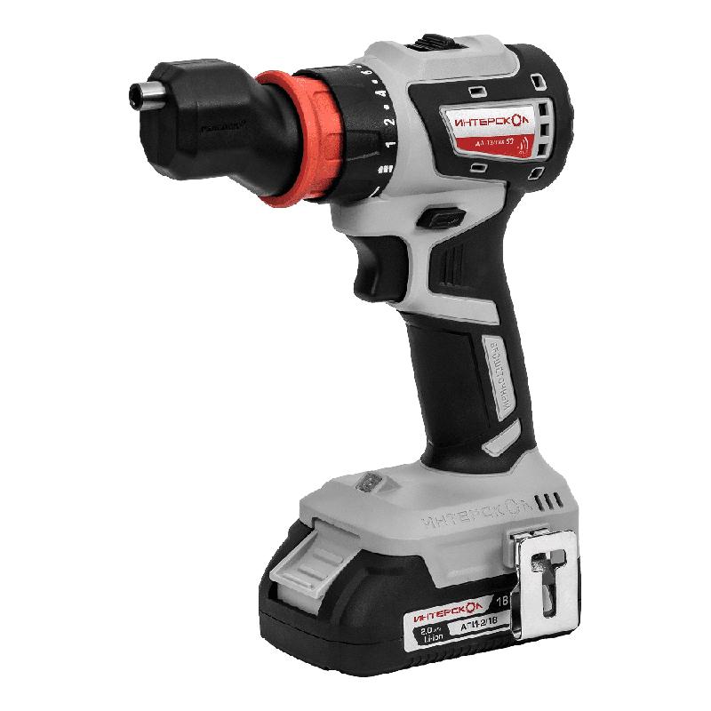  Дрель-шуруповерт аккумуляторная бесщеточн. ДА-13/18В 50 комби АПИ (Li-ion кейс 2 аккум. 2А.ч 4 насадки) ИНТЕРСКОЛ 776.2.2.79 фото в каталоге от BTSprom.by
