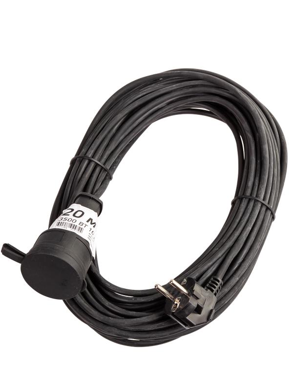 удлинитель-шнур 1х20м 10а ip44 3500вт 220-350в кг 2х1.0мм каучук космос yshksm20m-1g(10a)kg от BTSprom.by