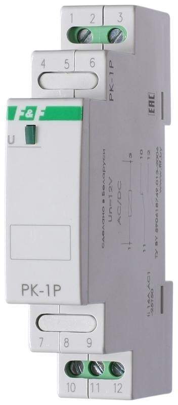 реле промежуточное pk-1p/48 (монтаж на din-рейке 35мм 48в ac/dc 16а перекл.) f&f ea06.001.019 от BTSprom.by