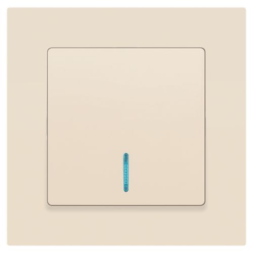  Выключатель 1-кл. СП Accent 6-102-02 10А IP20 250В с подсветкой AL/CU сл. кость Intro Б0063428 фото в каталоге от BTSprom.by