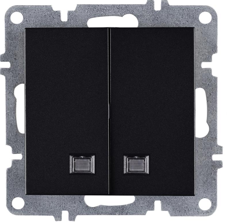 выключатель 2-кл. lavin/karen с подсветкой механизм черн. arvia 50 07 2000 203 от BTSprom.by