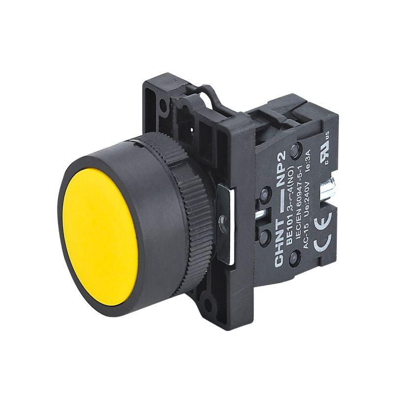 кнопка управления np2-ea51 без подсветки 1но ip40 (r) желт. chint 574086 от BTSprom.by