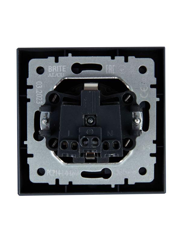  Розетка СП BRITE РСР14-1-0-БрМ 16А в сборе с заземл. защ. шторки маренго IEK BR-R14-16-K35-F фото в каталоге от BTSprom.by
