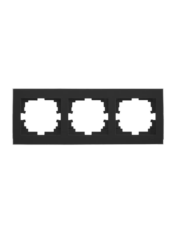 рамка 3-м rain горизонт. черн. бархат + хром. lezard 703-4225-148 от BTSprom.by