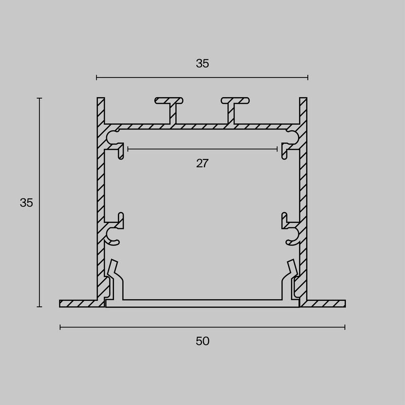  Профиль алюминиевый встраив. 50х35 Maytoni ALM-5035-S-2M фото в каталоге от BTSprom.by