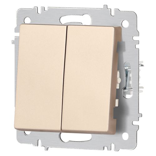  Выключатель 2-кл. СП Accent 6-104-04 10А IP20 250В AL/CU шампань Intro Б0063486 фото в каталоге от BTSprom.by