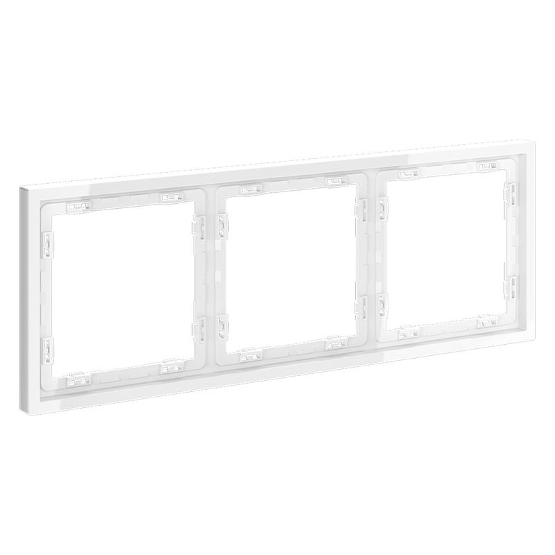  Рамка 3-м S70 пластик. бел. глянцевый Voltum VLS100301 фото в каталоге от BTSprom.by