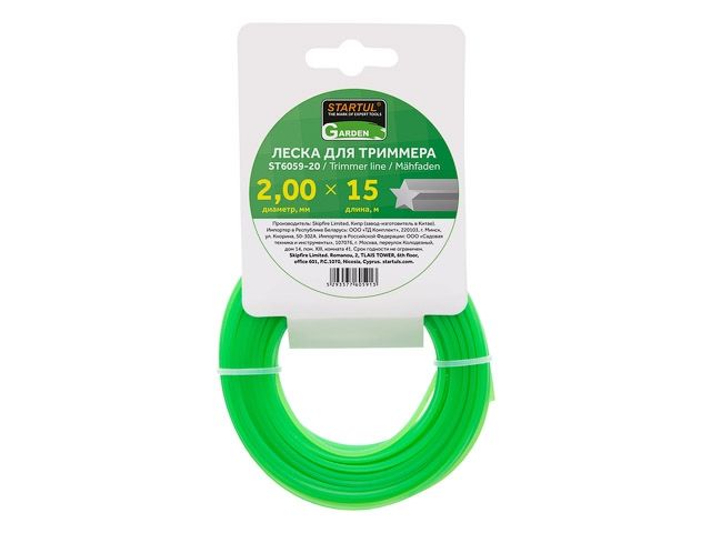 леска ф 2.0 мм х 15 м "звездочка" startul garden st6059-20 от BTSprom.by
