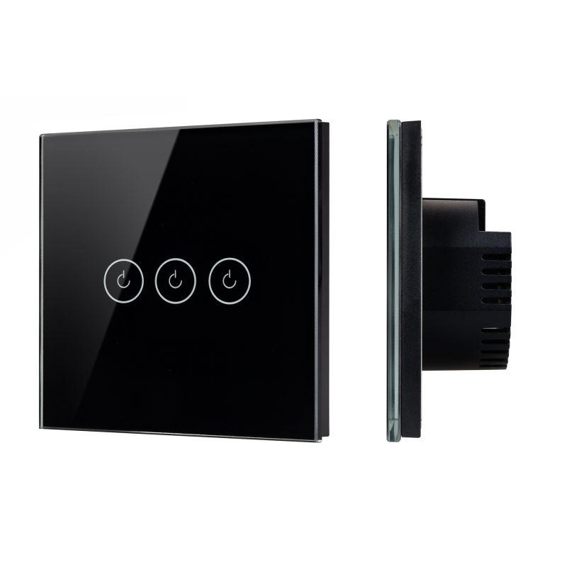 выключатель сенсорный swt-omali-s03-zb-bk (250в 10а zigbee) стекло arlight 050046 от BTSprom.by