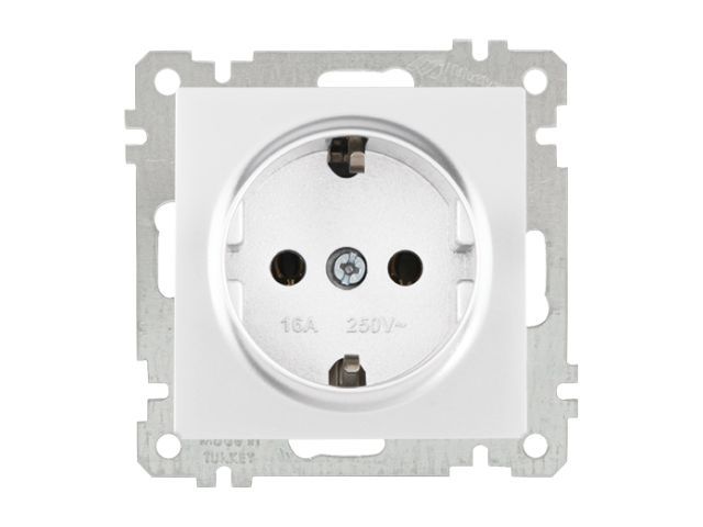 розетка 1-ая (скрытая, с/з) белая, elitra, mutlusan (16 a, 250 v, ip 20) 2270 600 0201 от BTSprom.by