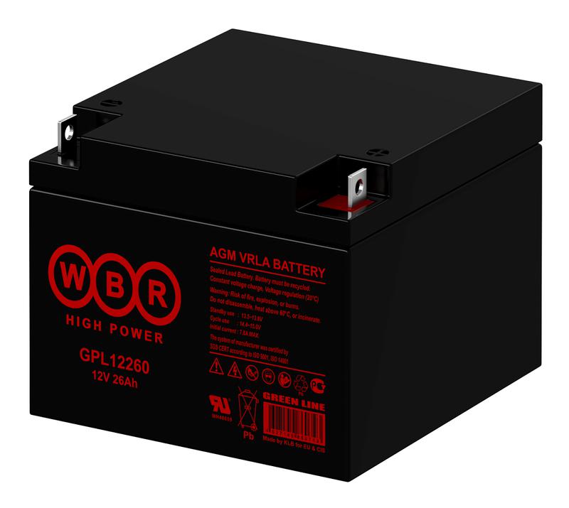  Аккумулятор 12В 26А.ч WBR GPL12260 WBR фото в каталоге от BTSprom.by