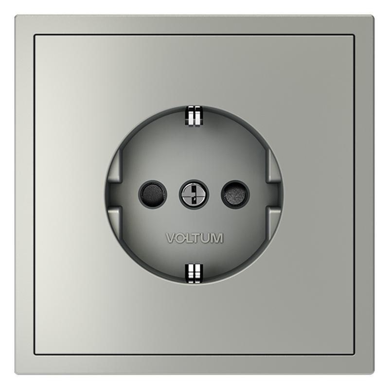  Розетка 1-м СП S70 16А с заземл. защ. шторки механизм сталь Voltum VLS040205 фото в каталоге от BTSprom.by