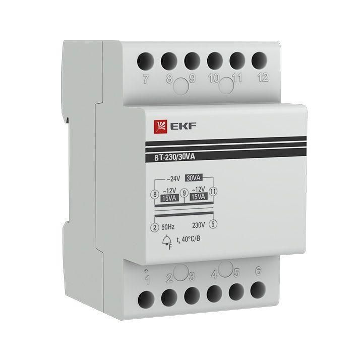 трансформатор звонковый модульный bt-230в/12-12в 30ва proxima ekf bt-230/30va от BTSprom.by