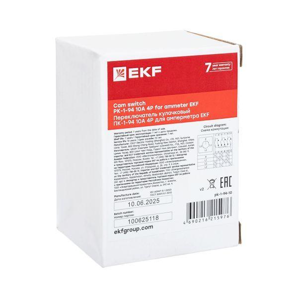  Переключатель кулачковый ПК-1-94 4п 10А для амперметра EKF pk-1-94-10 фото в каталоге от BTSprom.by