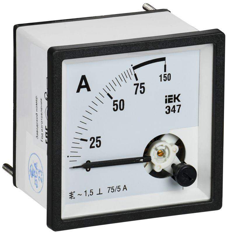 амперметр э47 75/5а класс точн. 1.5 72х72мм iek ipa10-6-0075-e от BTSprom.by