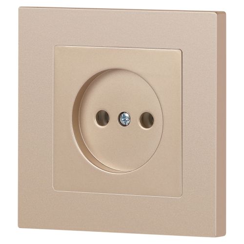  Розетка 1-м СП Accent 6-201-04 16А IP20 250В 2P шампань Intro Б0063663 фото в каталоге от BTSprom.by