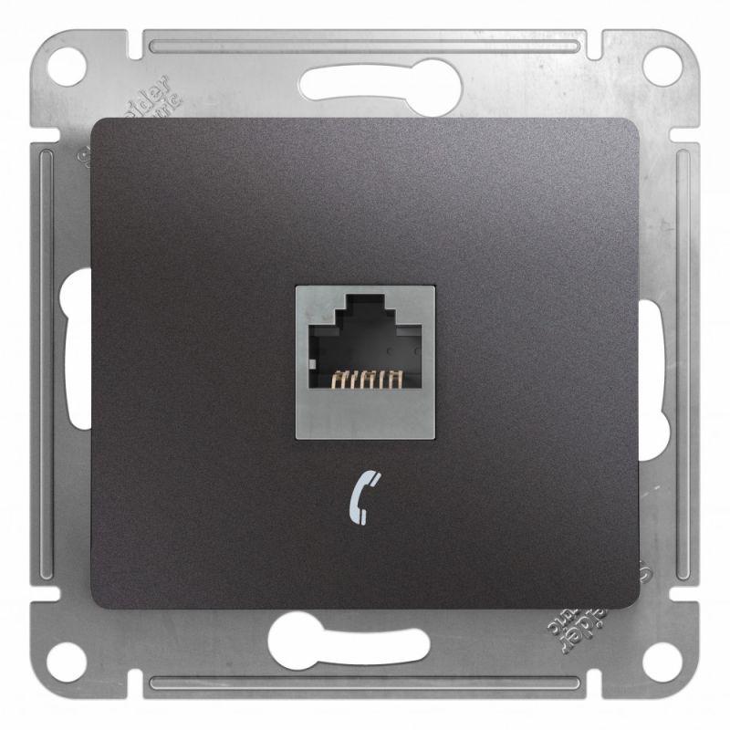 розетка телефонная 1-м glossa rj11 механизм графит se gsl001381t от BTSprom.by