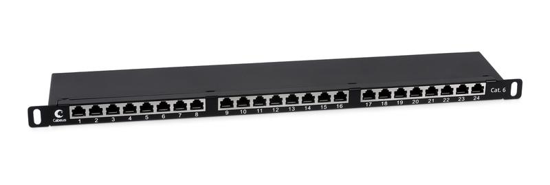 патч-панель 19дюйм 0.5u 24 порта rj45 кат.6 полностью экранир. dual idc высокой плотности cabeus 9651c от BTSprom.by
