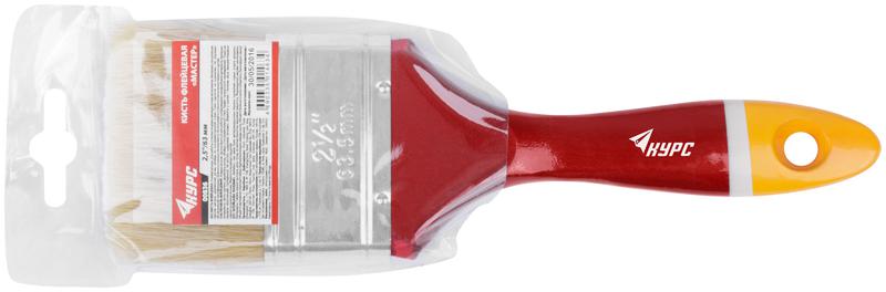  Кисть флейцевая "Мастер" 2.5дюйм (63мм) натур. щетина деревянная ручка КУРС 00836 фото в каталоге от BTSprom.by