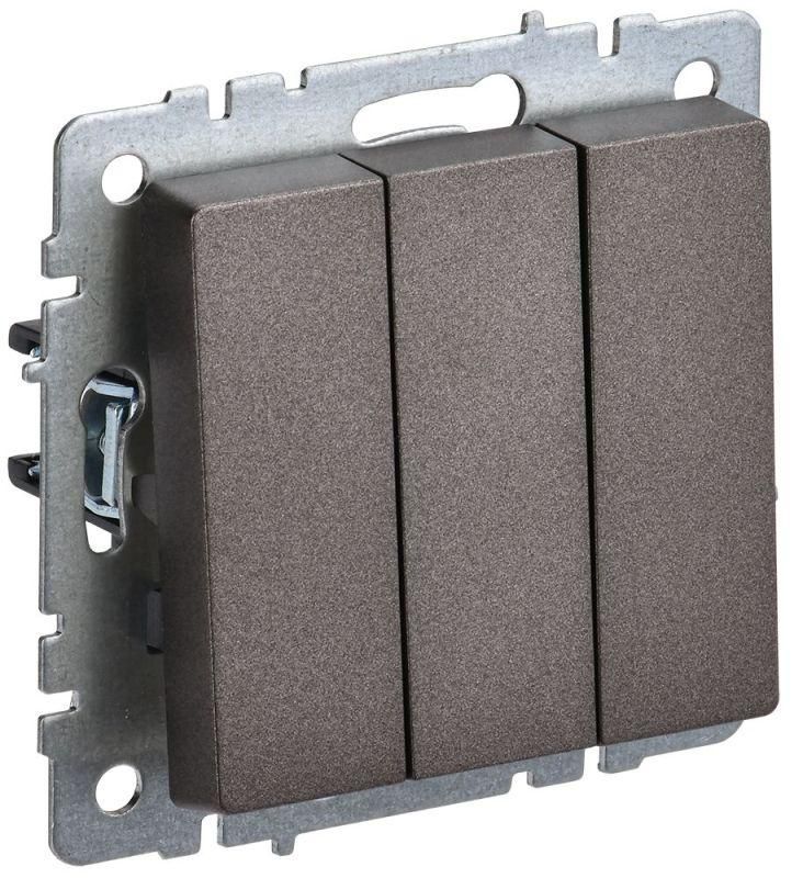 выключатель 3-кл. сп brite вс10-3-0-бртб 10а механизм бронза iek br-v30-0-10-k45 от BTSprom.by