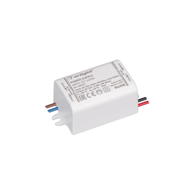 блок питания arpv-sp-24006 (24в 0.25а 6вт) (ip67 пластик) arlight 039671 от BTSprom.by