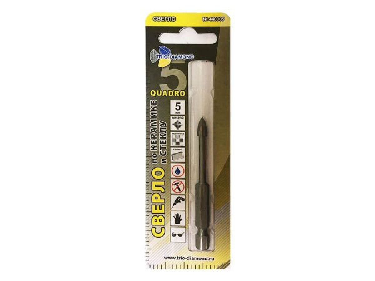 сверло по кафелю/стеклу 5 мм quadro trio-diamond 440005 от BTSprom.by