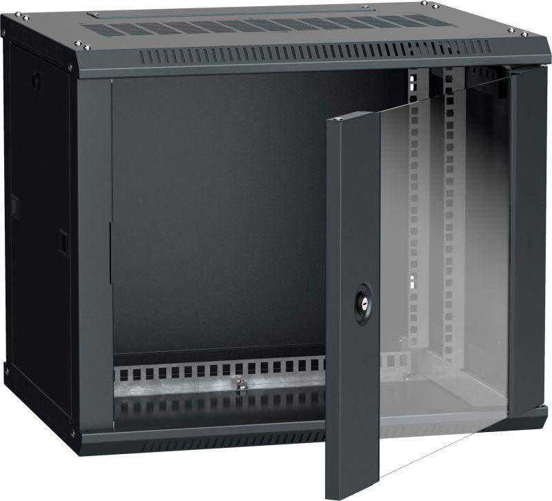 шкаф 19 дюйм linea w 6u 600х450мм настен. стекл. дверь ral9005 itk lwr5-06u64-gf от BTSprom.by