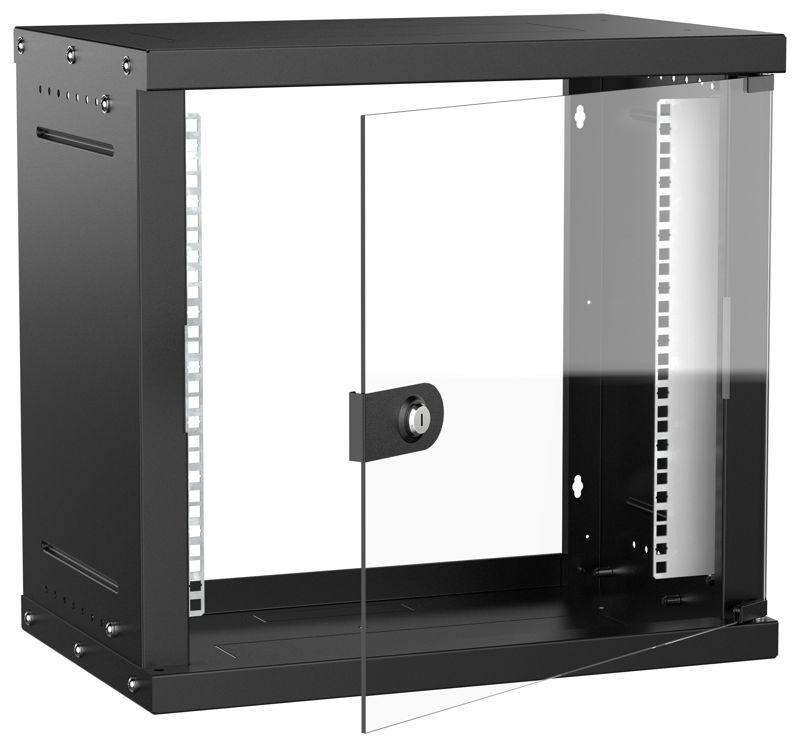 шкаф настенный 9u 550х350мм дверь стеклян. черн. generica lwe5-09u53-gf-g от BTSprom.by
