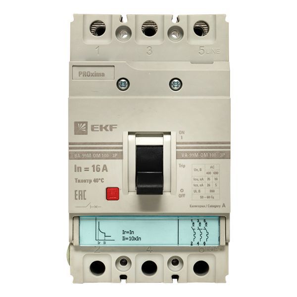  Выключатель автоматический 3п 100/ 16А 35кА ВА-99М РМРС PROxima EKF mccb99-100-16m-om фото в каталоге от BTSprom.by