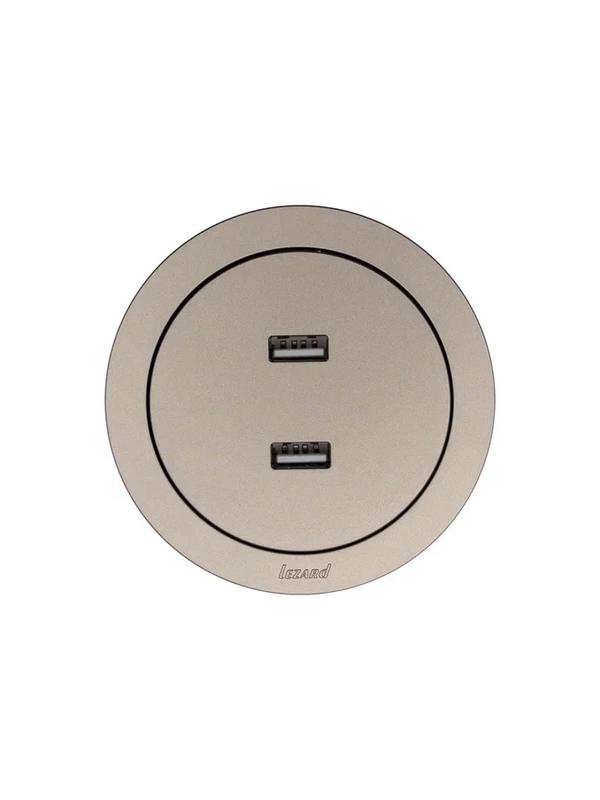  Розетка 2-м СП OSEN USB разъем механизм титан LEZARD 743-3788-192 фото в каталоге от BTSprom.by