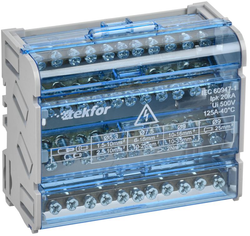 шины на din-рейку (кросс-модуль) шнк 4х11 3l+pen tekfor iek tf-dn10-4-11-125 от BTSprom.by