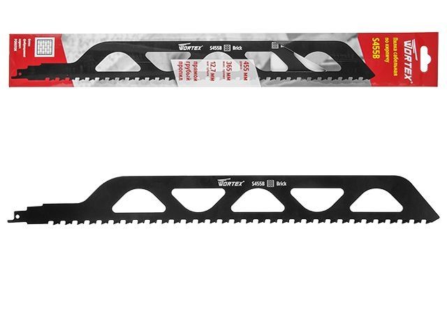 пилка сабельная по кирпичу s 455b (1 шт.) wortex биметалл yg8/hm, 455 мм длина (пропил прямой, грубый, для базовых работ) 0318098 от BTSprom.by