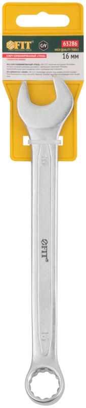  Ключ комбинированный усиленный "Гранд" CrV холодный штамп 16мм FIT 63286 фото в каталоге от BTSprom.by