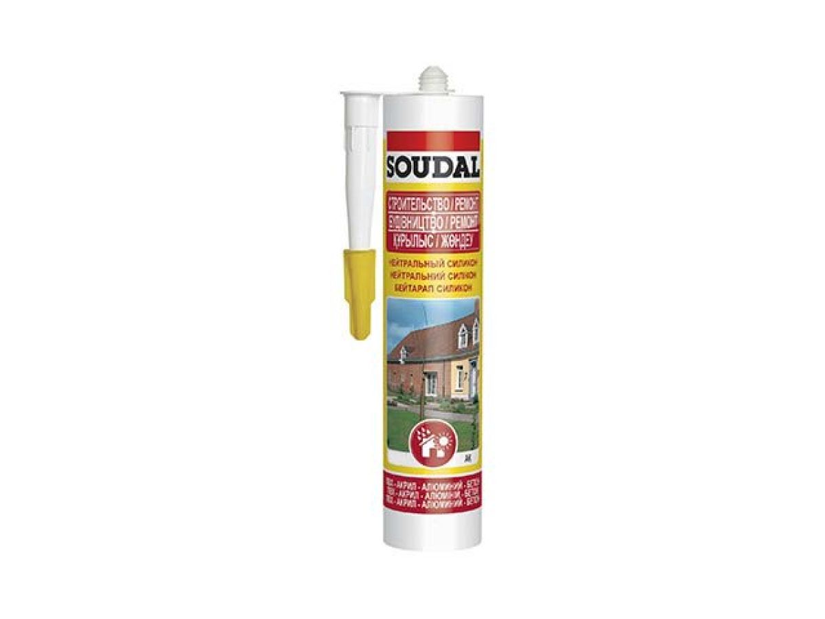 герметик силиконовый нейтральный "soudal" строительство ремонт прозрачный 280 мл 105883 от BTSprom.by