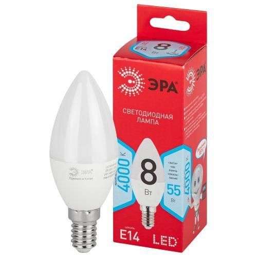 лампа светодиодная red line led b35-8w-840-e14 r 8вт b35 свеча 4000к нейтр. бел. e14 эра б0050200 от BTSprom.by