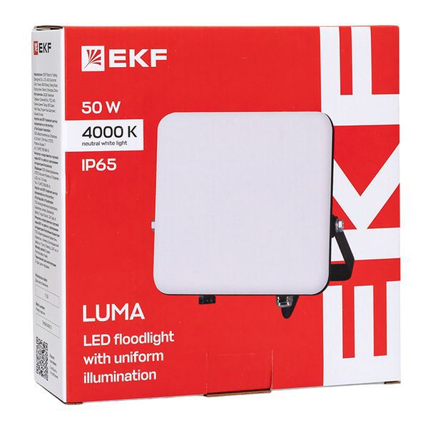  Прожектор светодиодный СДО-4004 50Вт 4000К IP65 с равномерной засветкой LUMA EKF FLL-4004-50-4000 фото в каталоге от BTSprom.by